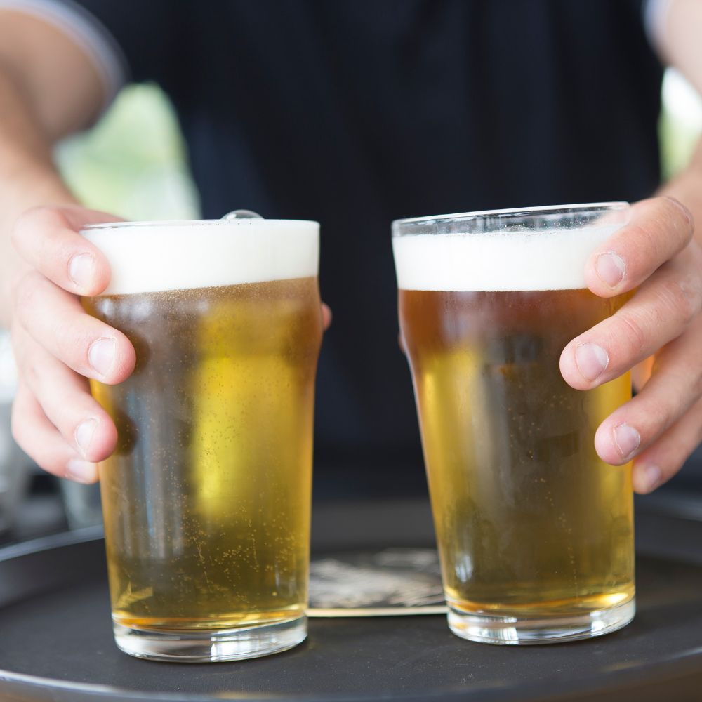 Serving beer Serving beer to clients that visit brewery taprooms.